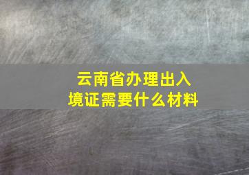 云南省办理出入境证需要什么材料