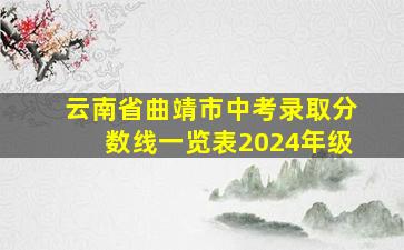 云南省曲靖市中考录取分数线一览表2024年级