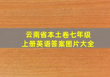 云南省本土卷七年级上册英语答案图片大全