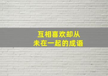 互相喜欢却从未在一起的成语