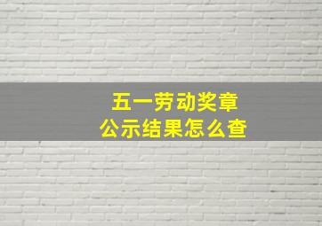 五一劳动奖章公示结果怎么查