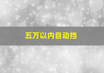 五万以内自动挡