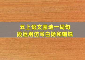 五上语文园地一词句段运用仿写白杨和蜡烛