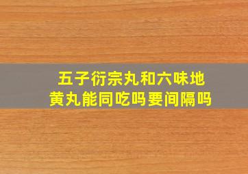 五子衍宗丸和六味地黄丸能同吃吗要间隔吗