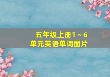 五年级上册1～6单元英语单词图片