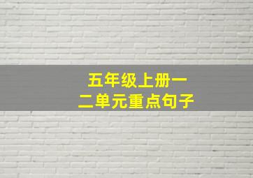 五年级上册一二单元重点句子