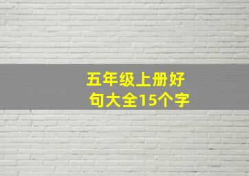 五年级上册好句大全15个字