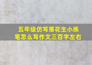 五年级仿写落花生小练笔怎么写作文三百字左右