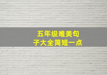 五年级唯美句子大全简短一点