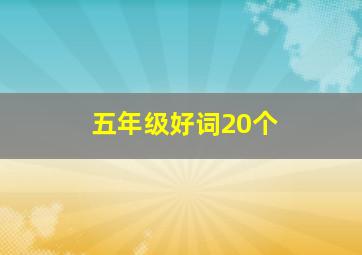 五年级好词20个