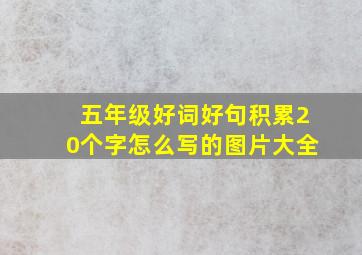 五年级好词好句积累20个字怎么写的图片大全