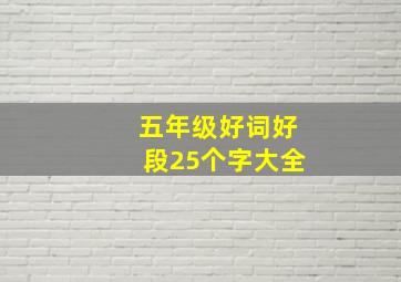 五年级好词好段25个字大全