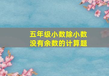 五年级小数除小数没有余数的计算题