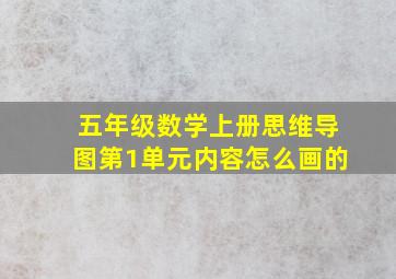 五年级数学上册思维导图第1单元内容怎么画的