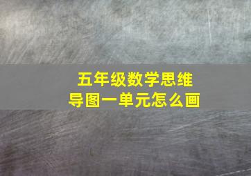 五年级数学思维导图一单元怎么画