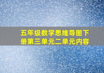 五年级数学思维导图下册第三单元二单元内容