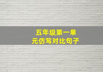 五年级第一单元仿写对比句子