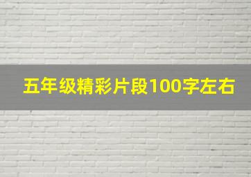 五年级精彩片段100字左右