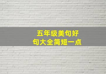 五年级美句好句大全简短一点