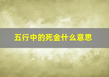 五行中的死金什么意思