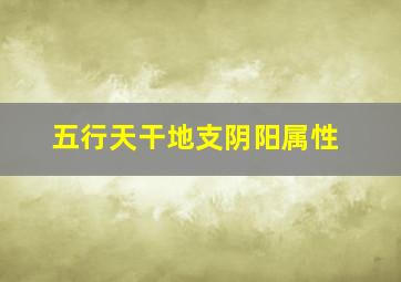 五行天干地支阴阳属性