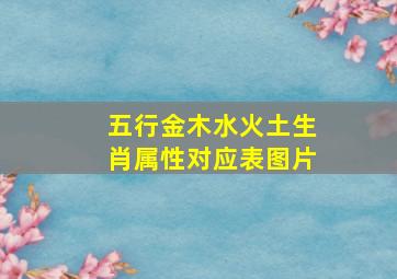 五行金木水火土生肖属性对应表图片