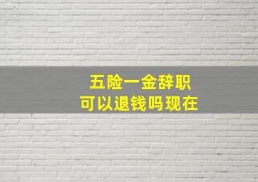 五险一金辞职可以退钱吗现在