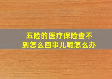 五险的医疗保险查不到怎么回事儿呢怎么办