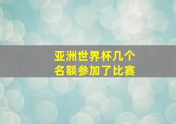 亚洲世界杯几个名额参加了比赛