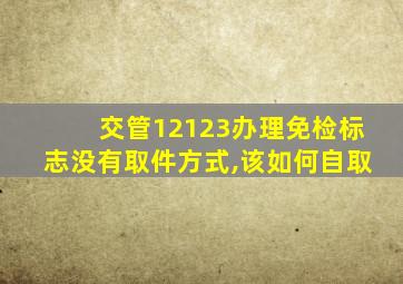 交管12123办理免检标志没有取件方式,该如何自取