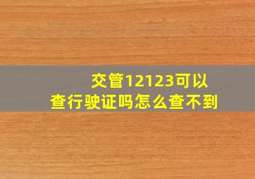 交管12123可以查行驶证吗怎么查不到