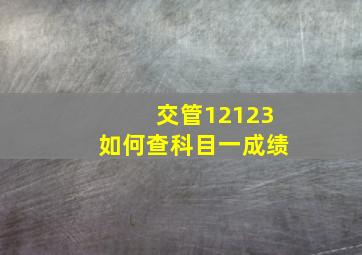 交管12123如何查科目一成绩