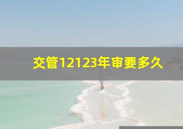 交管12123年审要多久