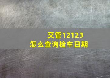 交管12123怎么查询检车日期