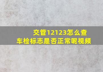 交管12123怎么查车检标志是否正常呢视频