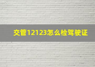 交管12123怎么检驾驶证