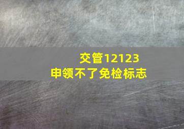 交管12123申领不了免检标志