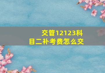 交管12123科目二补考费怎么交