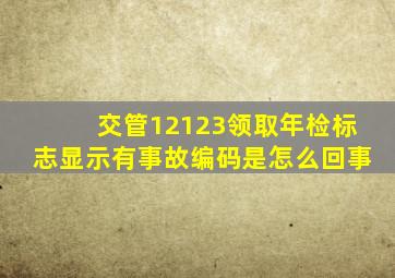 交管12123领取年检标志显示有事故编码是怎么回事