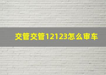 交管交管12123怎么审车