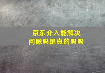 京东介入能解决问题吗是真的吗吗