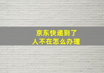 京东快递到了人不在怎么办理