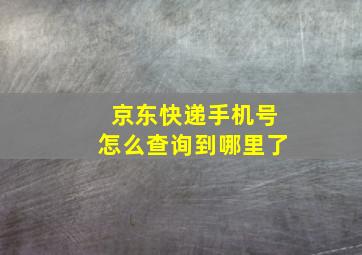 京东快递手机号怎么查询到哪里了