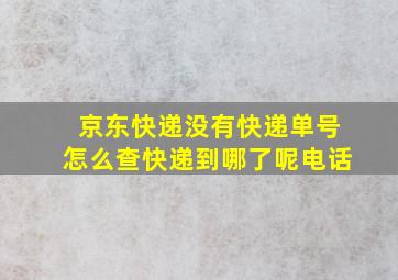 京东快递没有快递单号怎么查快递到哪了呢电话