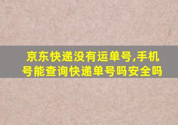 京东快递没有运单号,手机号能查询快递单号吗安全吗