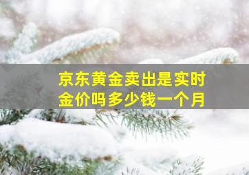 京东黄金卖出是实时金价吗多少钱一个月