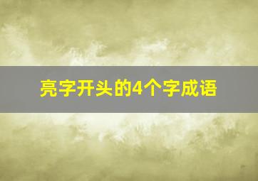 亮字开头的4个字成语