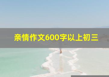 亲情作文600字以上初三