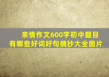 亲情作文600字初中题目有哪些好词好句摘抄大全图片