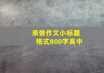 亲情作文小标题格式800字高中